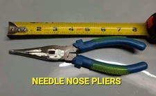 8-Inch-Long Needle Nose Pliers with Wire Cutter, with Comfort Grip USED