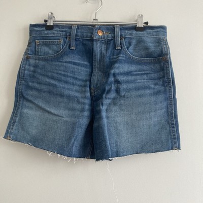 Madewell Damen The Perfect Jean Short Mid Wash Shorts Gr.26 Raw Hem High Waist