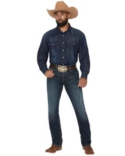 Cinch Men's Boot Barn Ian Dark Wash Slim Bootcut Performance Stretch Denim Jeans