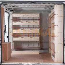 Peugeot Boxer 2006- SWB Full Driver Side Ply Racking with Toolbox and Bulkhea...