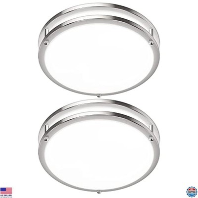 2-Pack 36W Dimmable LED Ceiling Light, 3200LM, 12IN Modern Flush Mount
