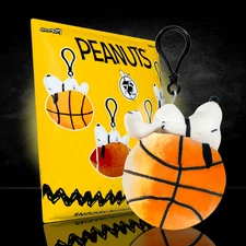 Peanuts Basketball Super Duper Plush Keychain Bag Clip Snoopy Sports Themed