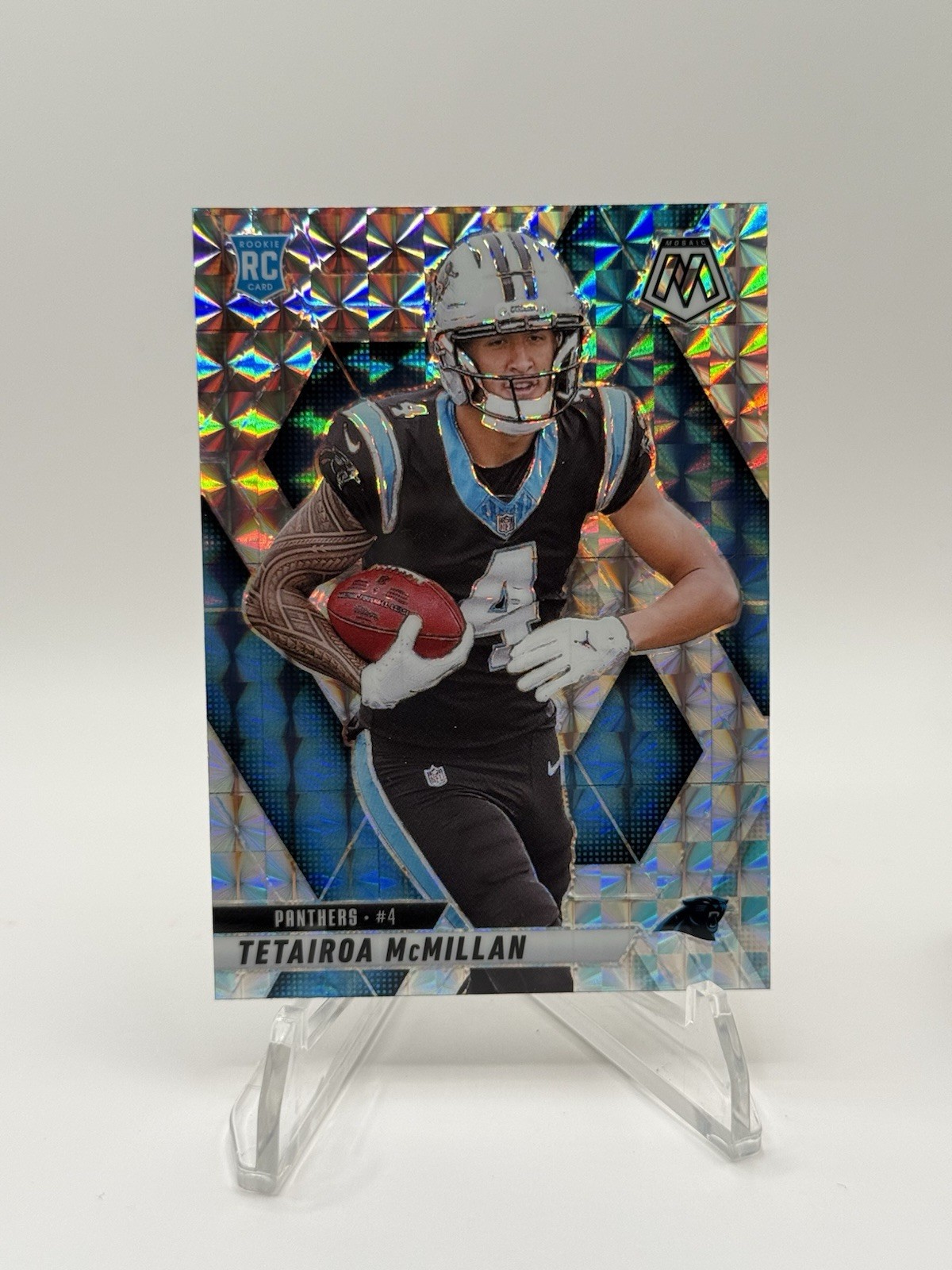2025 Panini Mosaic #309 Tetairoa McMillan Silver Mosaic RC Panthers Rookie