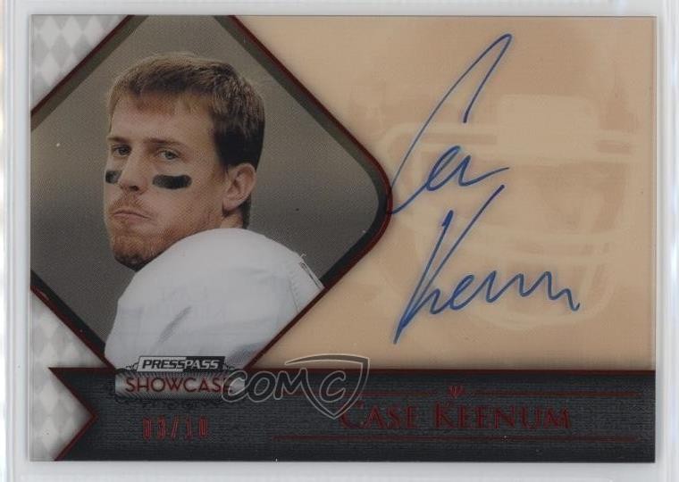 2012 Press Pass Showcase Red 3/10 Case Keenum #SC-CK Rookie Auto RC vb2