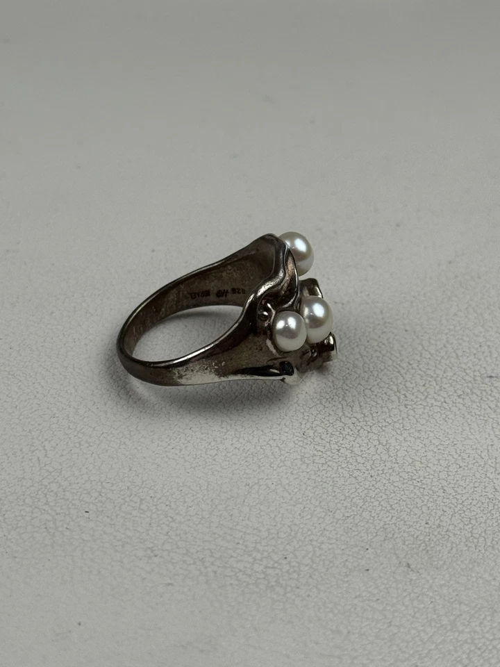 Anillo de plata esterlina Hagit Gorali perla real y citrino talla 10 Foto 4 de 4