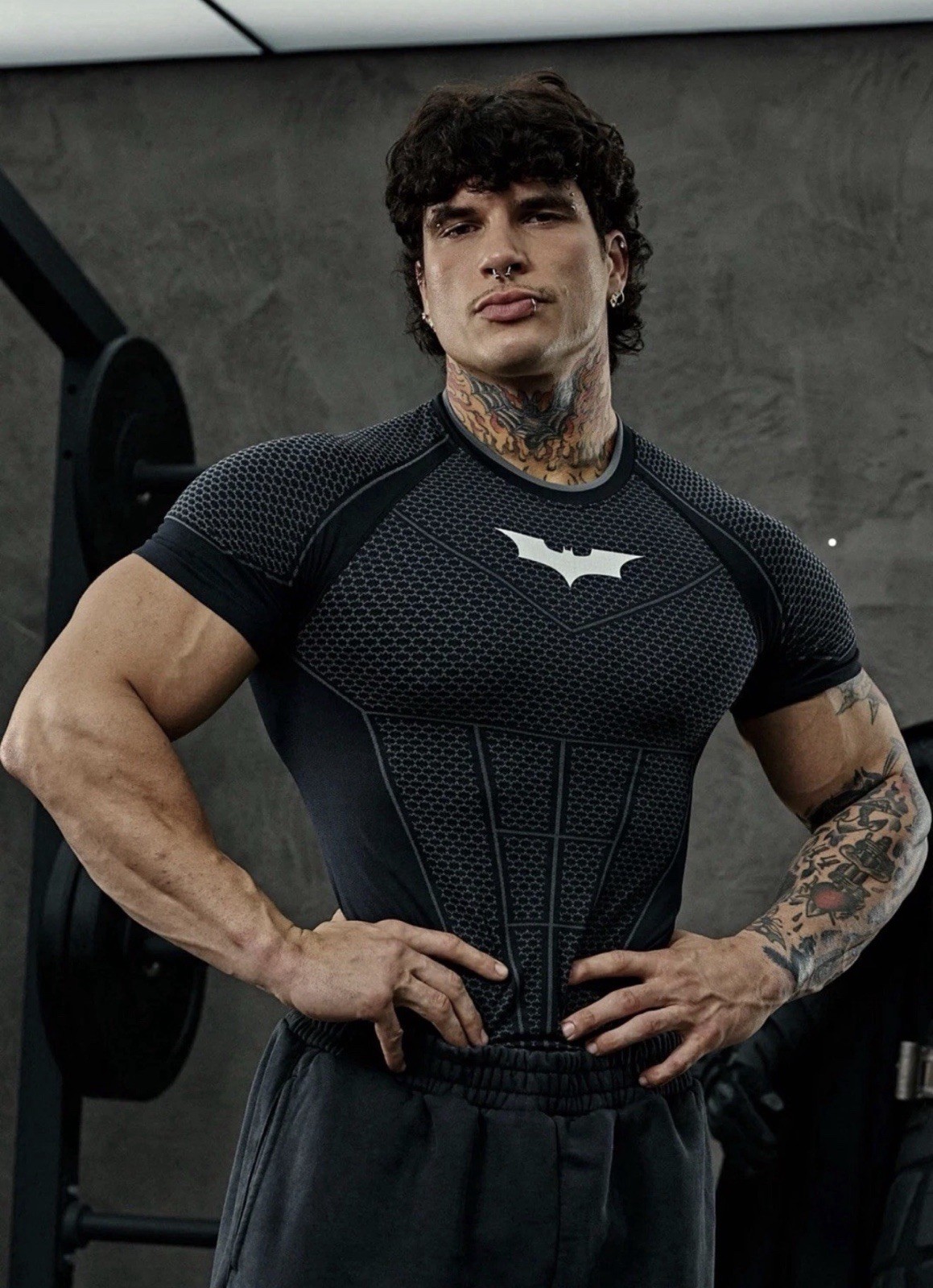 Camiseta de compresión YoungLA 4259 Batman negra - talla XXLarge lista para enviar