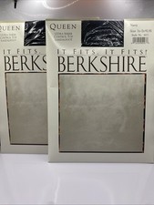 2 Vtg Berkshire Ultra Sheer Control Top Queen 1X-2X Navy Pantyhose 4411