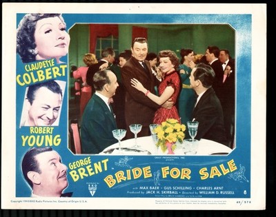 Bride for Sale 11''x14'' Lobby Card #8 George Brent Claudette Colbert Robert Young