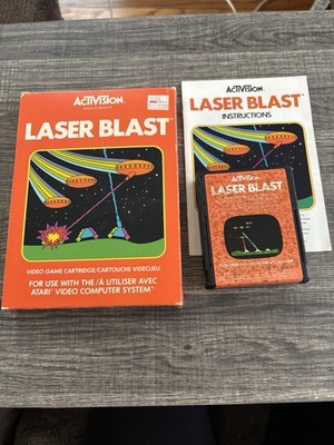 VINTAGE 1981 ATARI VIDEO GAME - LASER BLAST - COMPLETE w Box & Manual ACTIVISION