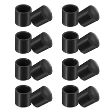 Round Plastic Hole Plugs 0.4 Inch, 16 Pack Tubing Insert End Cap, Black