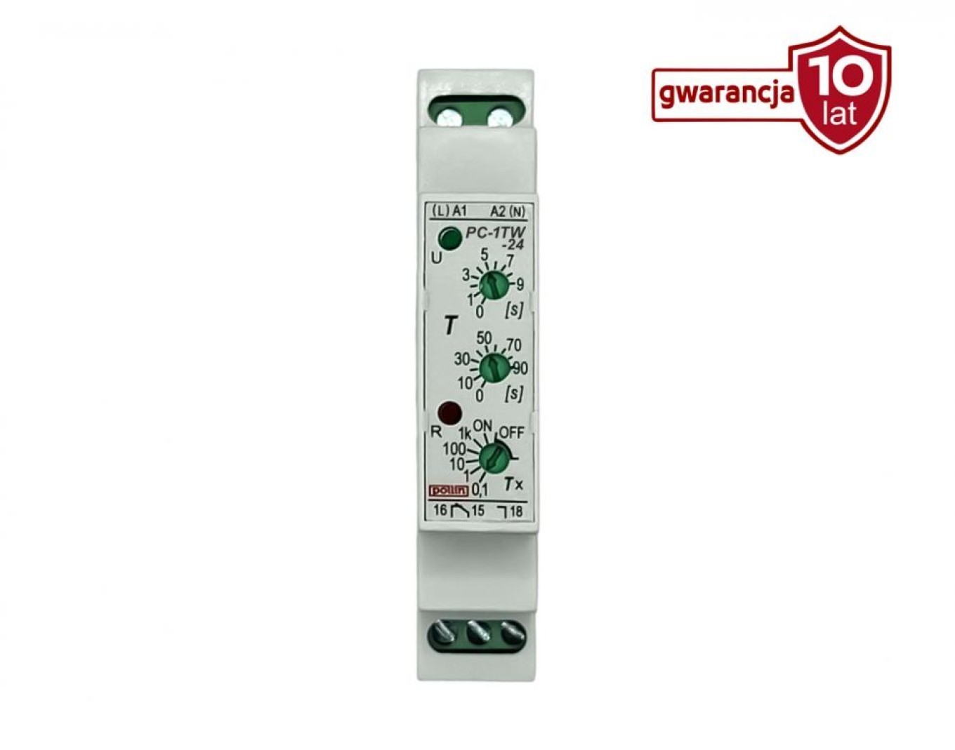 1P 16A Timing Relay 0.1s-99000s 24V AC/DC PC PC-1TW-24