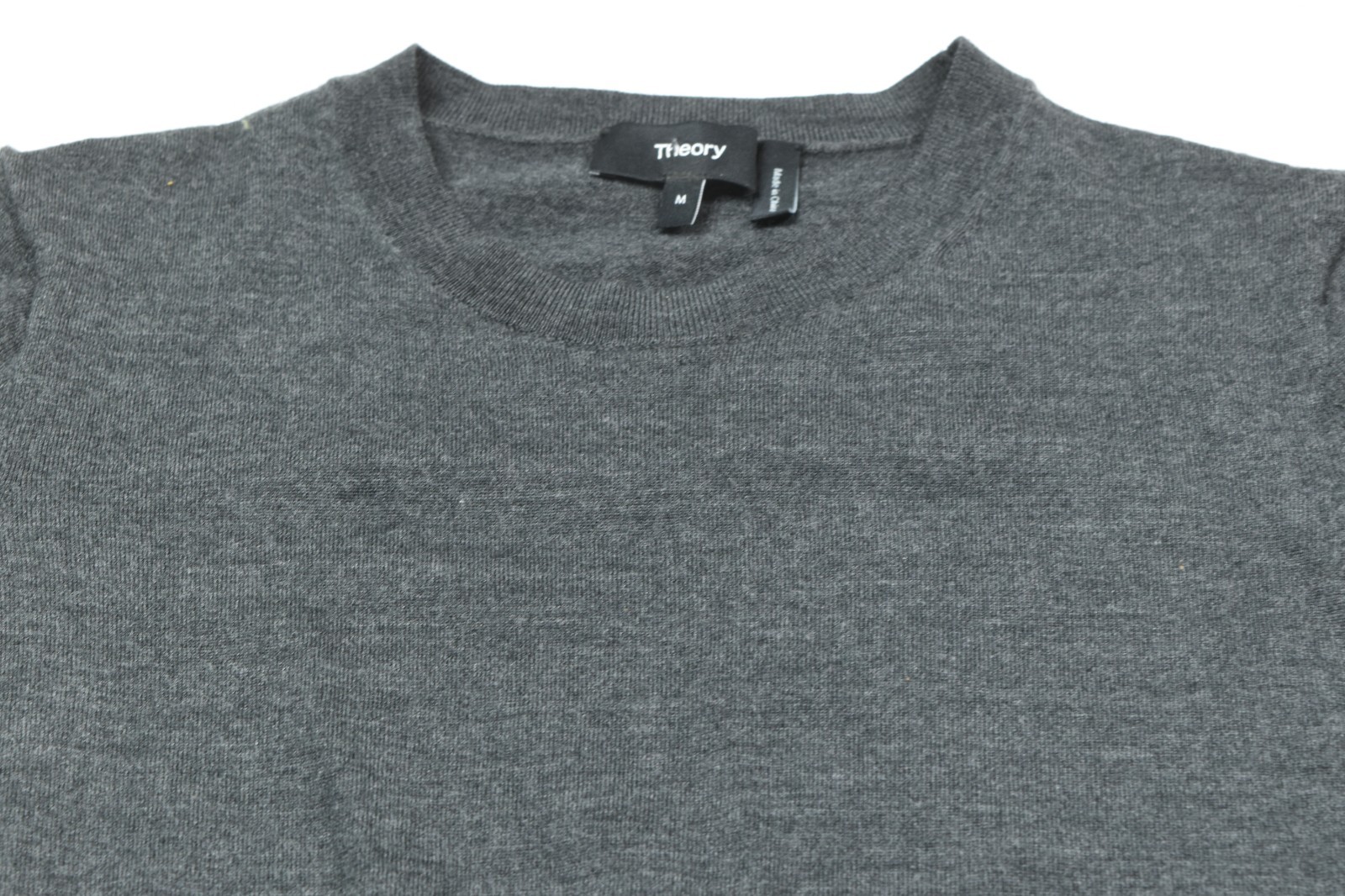Theory Regal Wool Basic Tee Womens Medium Gray Sh… - image 3