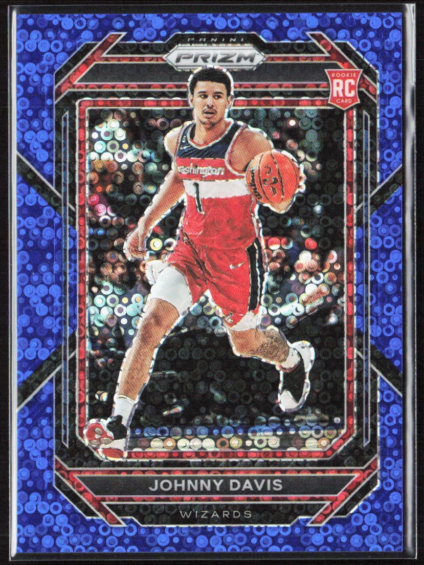 2022-23 Panini Prizm Johnny Davis Blue Fast Break Disco Rookie /150 #231 Wizards
