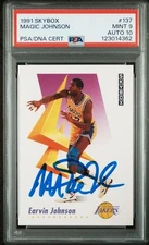 1991 Skybox #137 Magic Johnson signed auto card PSA DNA 9 10