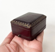 Antique Jewelry Box Pendant Medal Pin Watch Gold Detail Not Leather Case Old Vtg