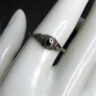 9200 Sterling Silver 925 Vintage onyx Black Onyx Ring Size 8 Ornate