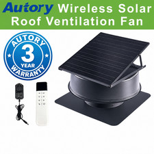 Autory Wireless Solar Roof Vent Fan 320mm Remote Control Ventilation HybridPower