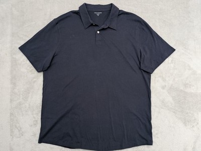 Mott & Bow Polo Shirt Mens XL Navy Sueded Jersey Pima Cotton Slim Fit Casual