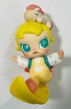 Mini Hand-Painted Fantasy Girl Unicorn Figurine Yellow Pink White Plastic