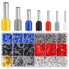 2100 PCS AWG 22/0.4mm - AWG 10/6.0mm  Wire Ferrules Kit Insulated Copper Crim...