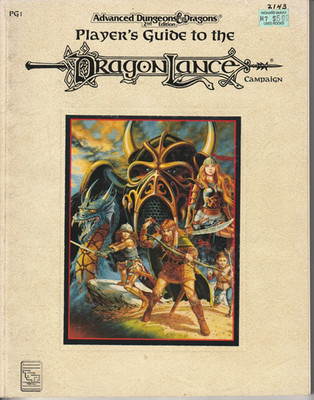 PG1 Player's Guide to the Dragonlance AD&D 2E RPG Supplement TSR Excellent