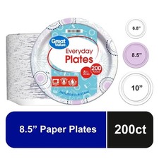 Great Value Disposable Paper Plates, 8.5 in, ...