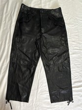 Polo Ralph Lauren Black Lamb Leather Cargo Pants Size 12