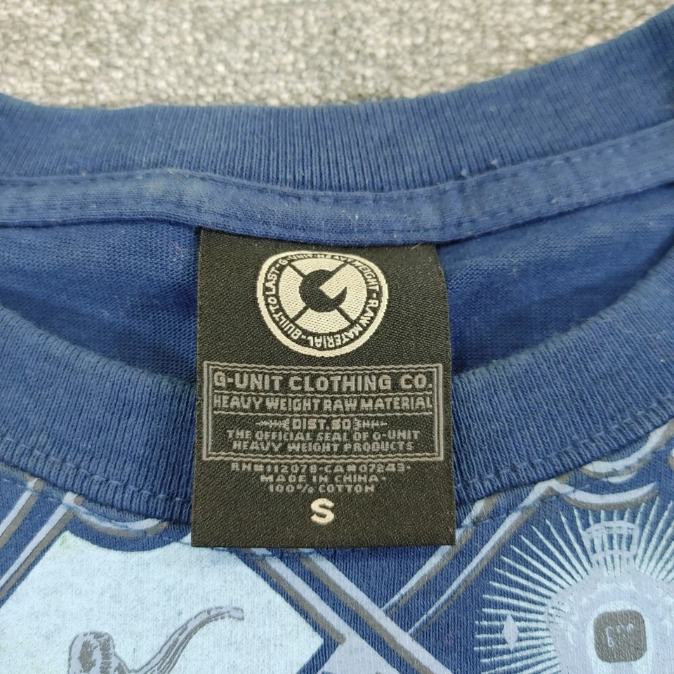 G-Unit Shirt Mens Small Blue Y2K Streetwear Hip Hop - Image 3 of 4