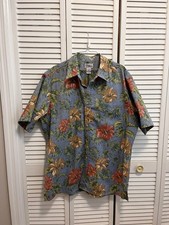 Reyn Spooner Mens Blue Floral Hawaiian Shirt ...