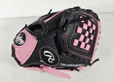 Rawlings Youth Black Pink T Ball Baseball Glove Right Hand Throw 9" PL90PB