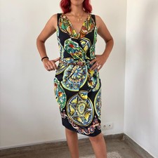 Dolce & Gabbana Majolica Print Midi Dress Sleeveless IT 42 UK 10 US 6 Black