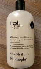 Philosophy Fresh Cream Mint Hydrating Shower Gel, Bubble Bath, Shampoo 16oz