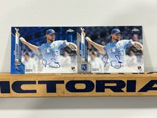 2020 Topps Chrome Rookie Auto Blue Wave Refractor Josh Staumont Rookie Lot (2)