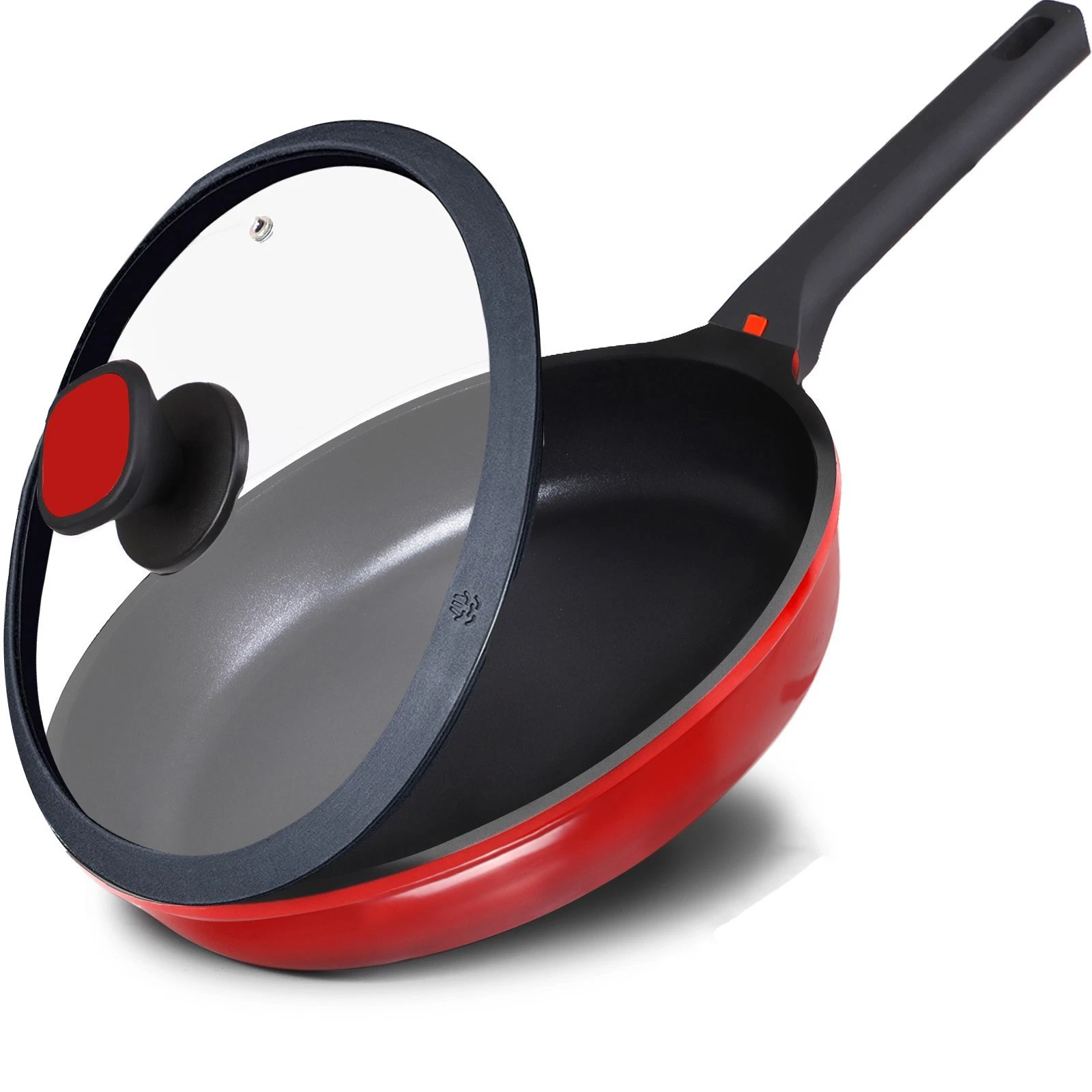 9.5 in Nonstick Frying Pan Cookware Set Granite Skillet with Lid
