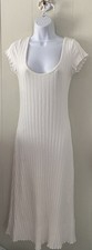Simon Miller Andros Dress Ribbed Ivory White Midi Stretch Bodycon Size Small