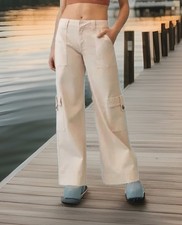  148 PILCRO ANTHROPOLOGIE Wide Leg Cargo Pants Women 28 30x29  Mid-rise Outdoor