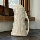 Vintage Nelson McCoy Butterfly Line Pitcher Vase Cream White Matte Glaze 1940s