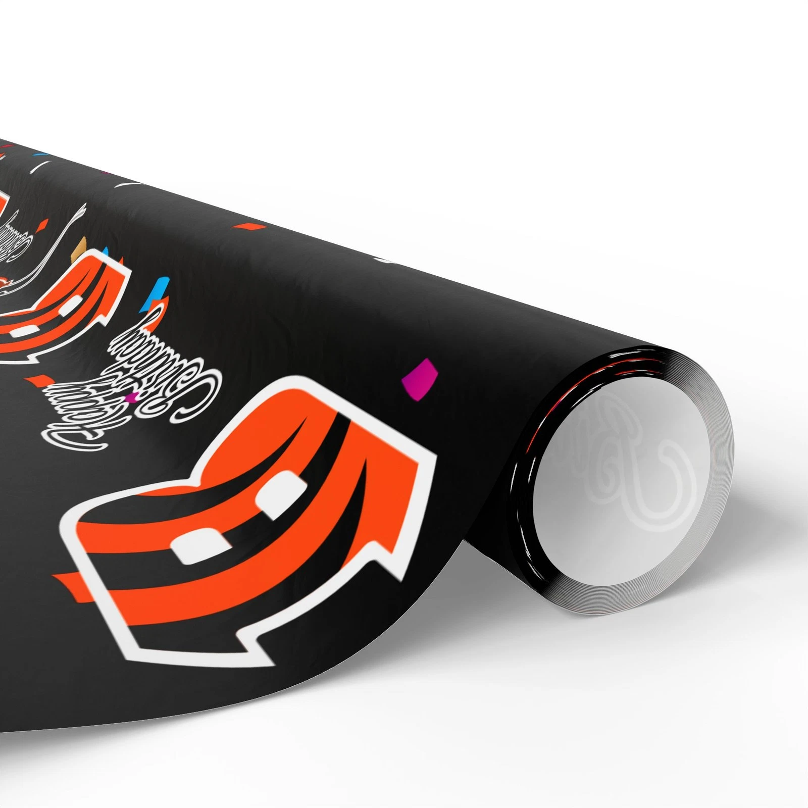 football Cincinnati Bengals Happy Birthday Wrapping Paper, Gift Wrap Roll, Football