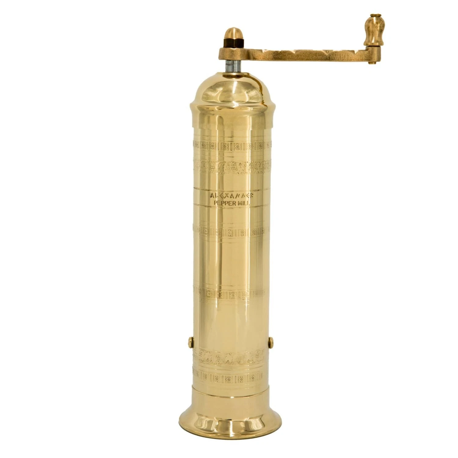 10 Inch Greek Brass Pepper Mill Herbal Seasoning Grinder Handmade Classic Design