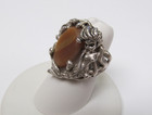Vintage 1950s Sterling Silver Cyvra Abalone Mermaid Ring Size 5 (10.63g) — photo 4