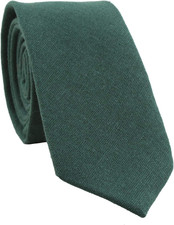 Men'S Cotton Skinny Necktie Solid Color Tie