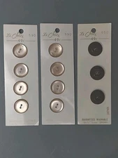 3 Sets Vintage Le Chic Tan & Brown Buttons 3/4" On Button Cards 