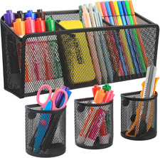 Magnetic Pen Holder, Metal Storage Basket with Strong Magnets Organizer for Wh