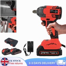 2X Battery Cordless Impact Wrench 1/2" inch Impact Driver Ratchet Rattle Nut Gun