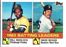 1983 Batting Leaders (Bill Madlock / Wade Boggs) LL #131 1984 Topps MLB MBBC#374