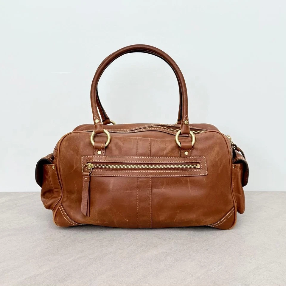 COACH Bag Leather Brown Legacy Edition Saddle Satchel Turnlock 34x19x14cm NNBy37 - Image 2 of 4