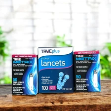 2x True Matrix 1464 Glucose Blood Test Strips - 50 Strips, Plus Lancets