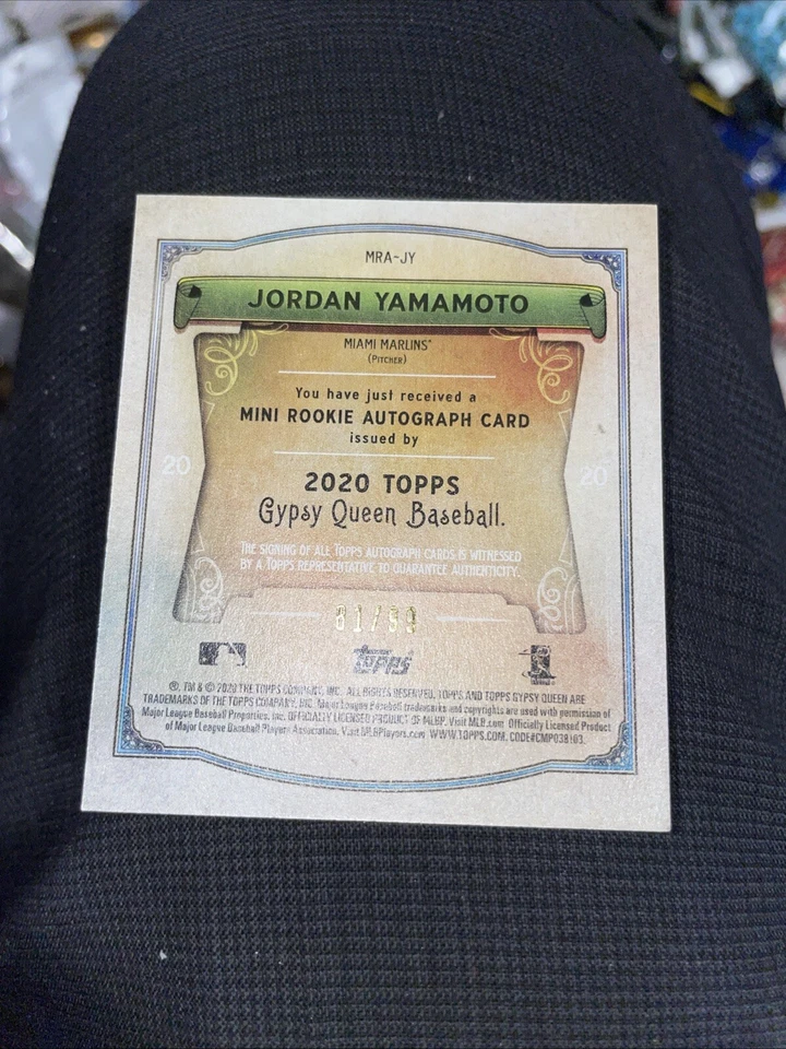 Jordan Yamamoto 2020 Topps Gypsy Queen Rookie RC Auto /99 MRA-JY - Image 2 of 2