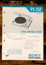 Sony PS-252 Record Player / Turntable Service Manual Original 1