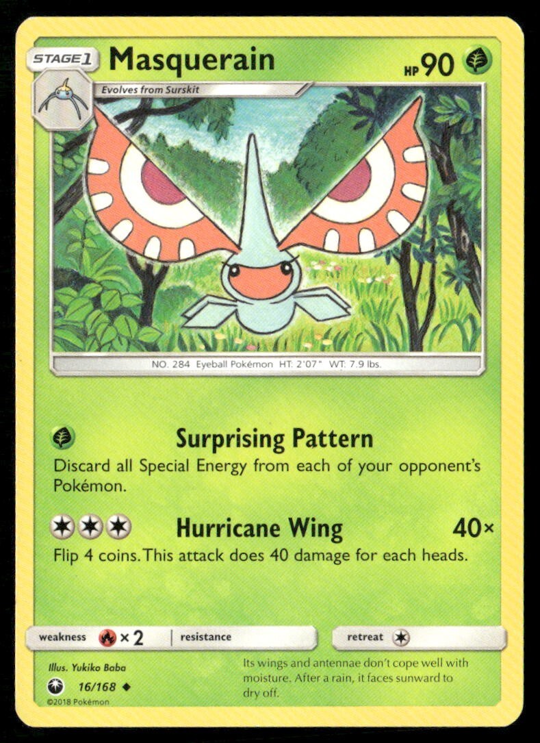 2018 Celestial Storm Set Pokemon Card 016  Masquerain LP